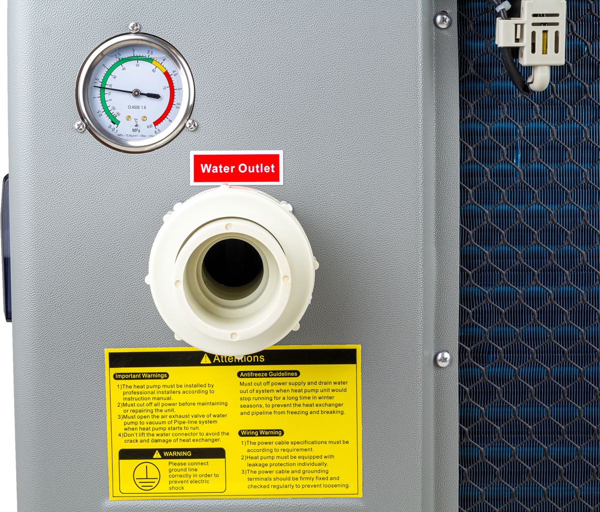 W'eau Full Inverter 17,5kW zwembad warmtepomp - aansluiting