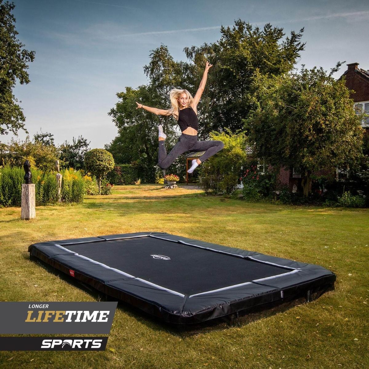 BERG Ultim Favorit InGround trampoline - 410 x 250 cm - Zwart