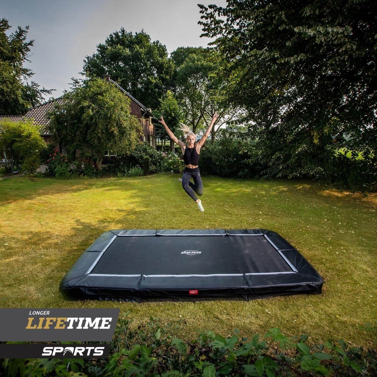 BERG Ultim Favorit InGround trampoline - 410 x 250 cm - Zwart