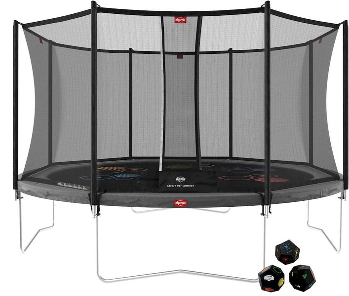 BERG Favorit Regular Levels trampoline met net - Ø 430 cm - Grijs