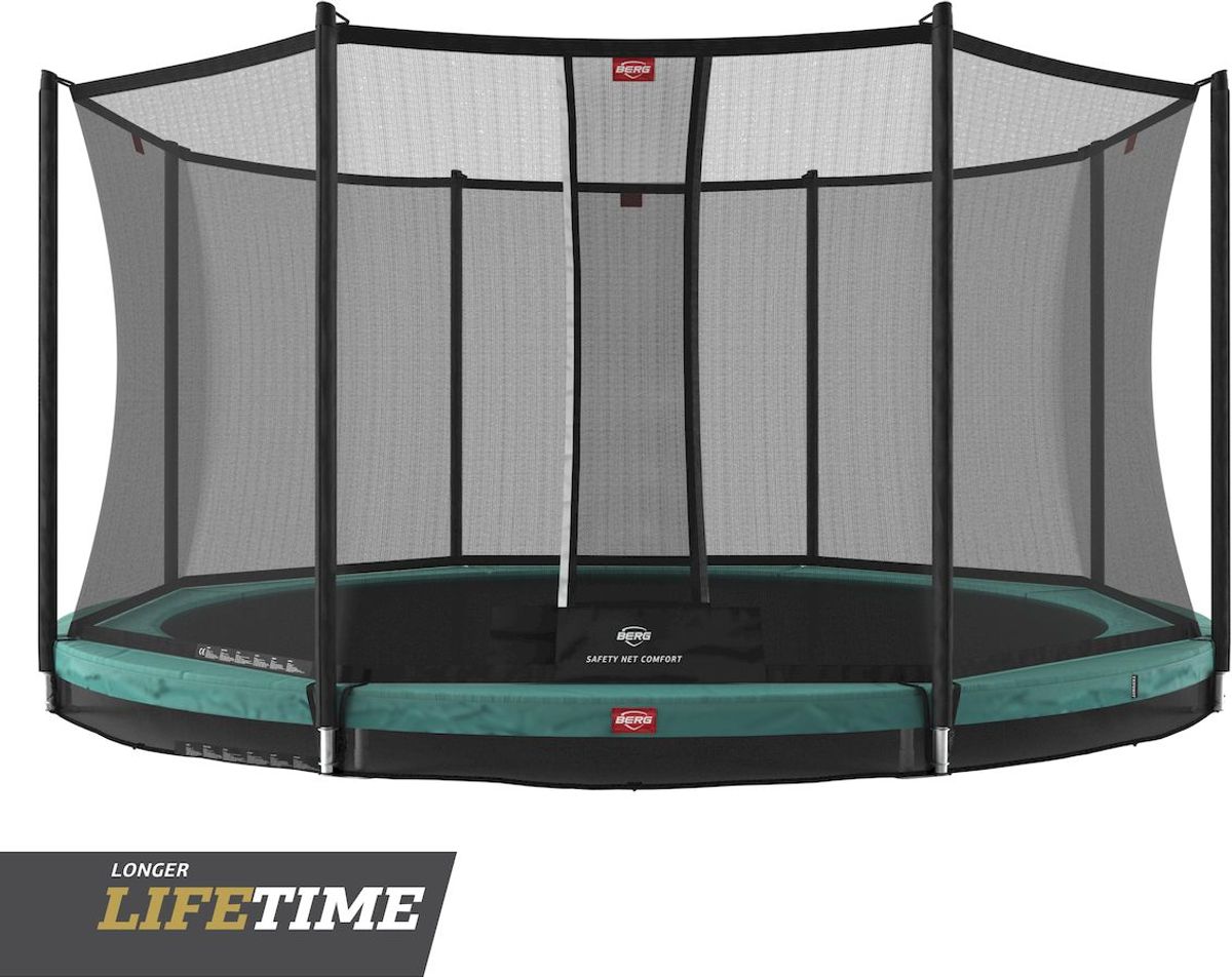 BERG Favorit InGround trampoline met net - Ø 430 cm - Groen