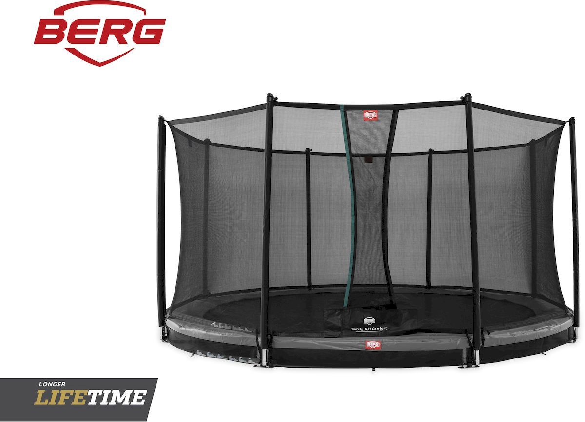 BERG Favorit InGround trampoline met net - Ø 380 cm - Grijs