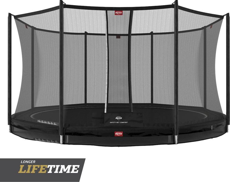 BERG Favorit InGround trampoline met net - Ø 430 cm - Zwart