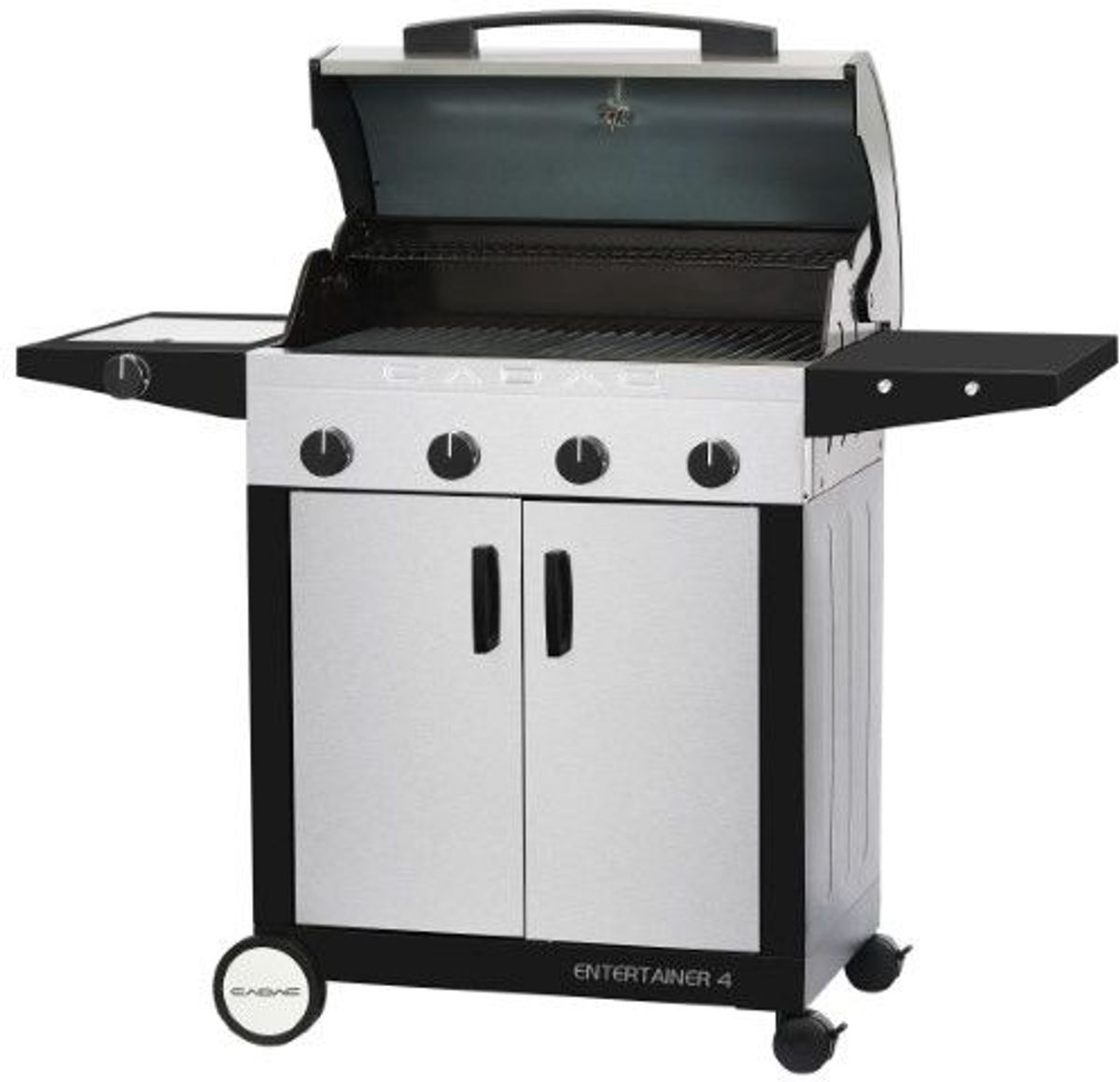CADAC Entertainer 4 Supreme gasbarbecue voorkant schuin open