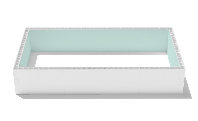 High Density Polystyreen zwembad blokkenset - 8,00 x 4,00 x 1,50 m