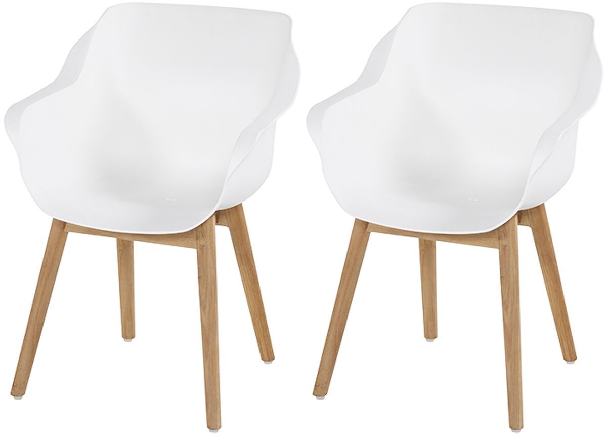 Hartman Sophie Teak tuinstoel - 2 stuks - wit