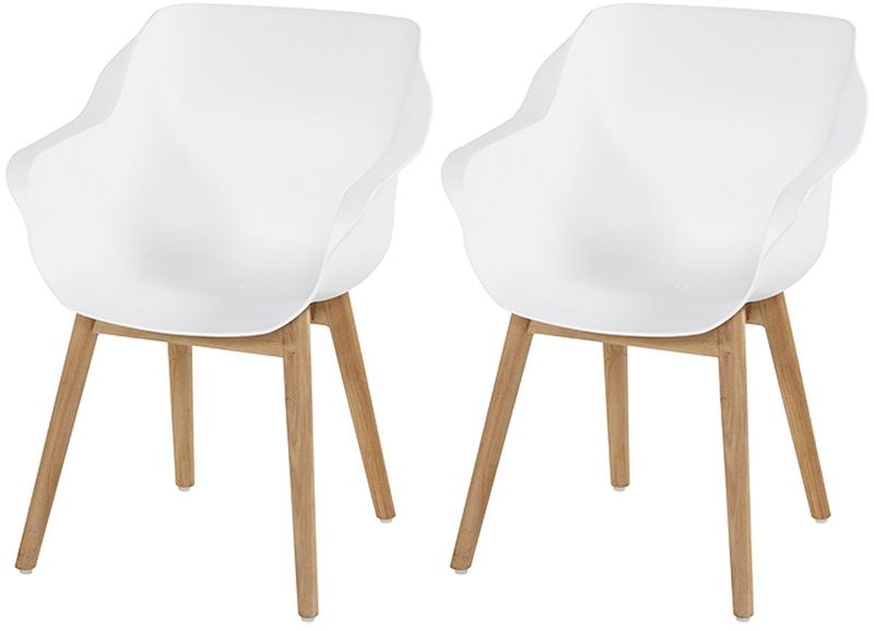 Hartman Sophie Teak tuinstoel - 2 stuks - wit