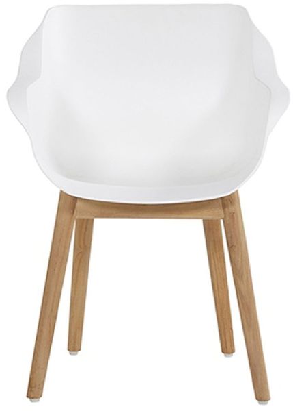 Hartman Sophie Teak tuinstoel - 2 stuks - wit - voorkant