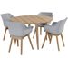 Hartman Sophie Teak tuinstoel - 2 stuks - grijs - aan ronde tuintafel