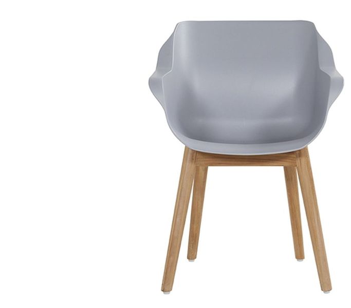 Hartman Sophie Teak tuinstoel - 2 stuks - grijs - voorkant