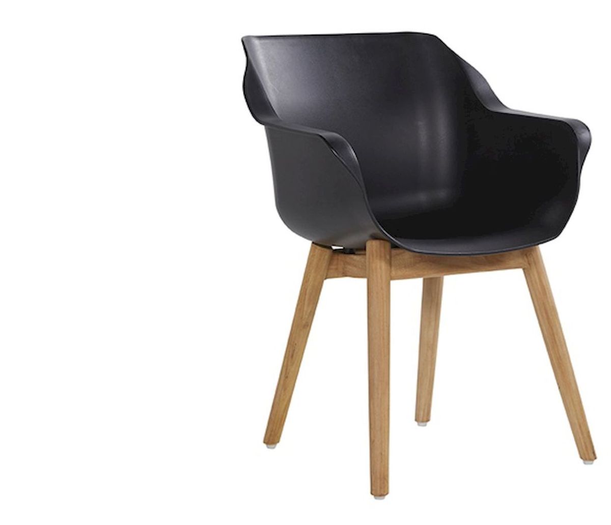 Hartman Sophie Teak tuinstoel - 2 stuks - zwart