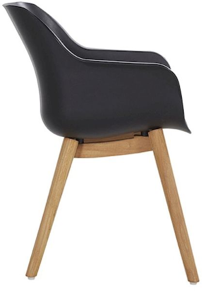Hartman Sophie Teak tuinstoel - 2 stuks - zwart - zijkant