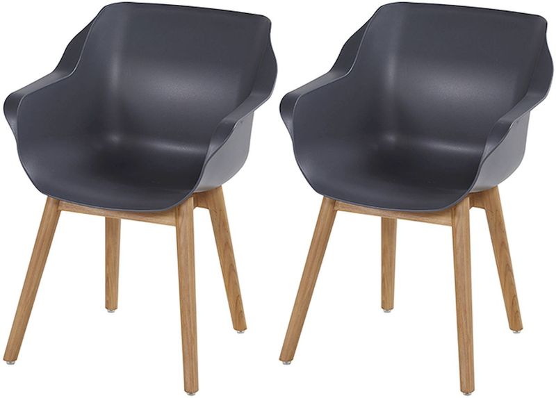 Hartman Sophie Teak tuinstoel - 2 stuks - antraciet