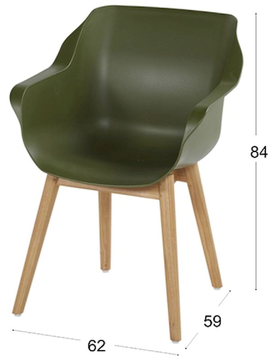 Hartman Sophie Teak tuinstoel - 2 stuks - groen - afmetingen