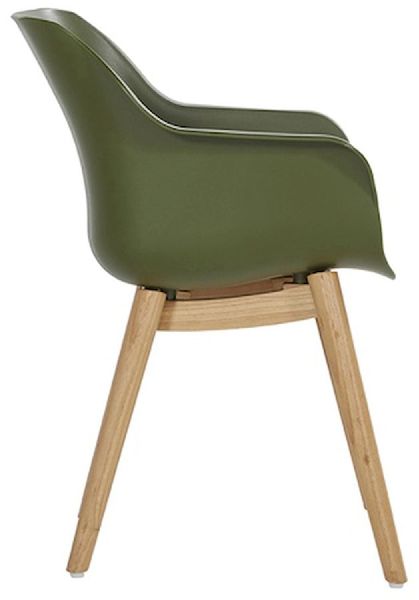 Hartman Sophie Teak tuinstoel - 2 stuks - groen - zijkant