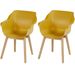 Hartman Sophie Teak tuinstoel - 2 stuks - geel