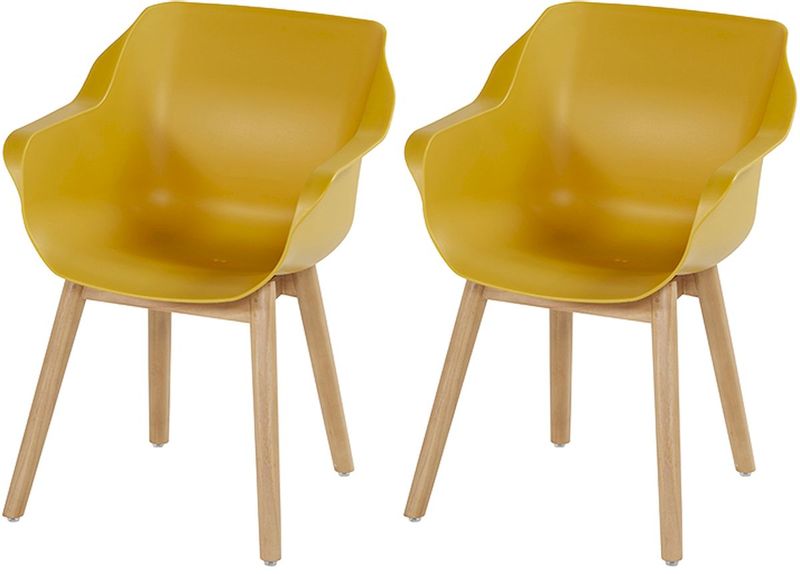 Hartman Sophie Teak tuinstoel - 2 stuks - geel