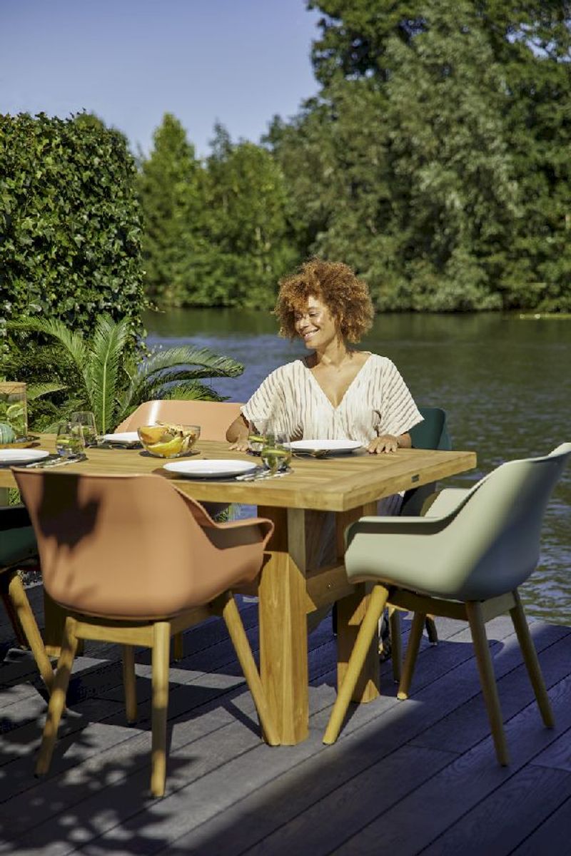 Hartman Sophie Teak tuinstoel - 2 stuks - roze