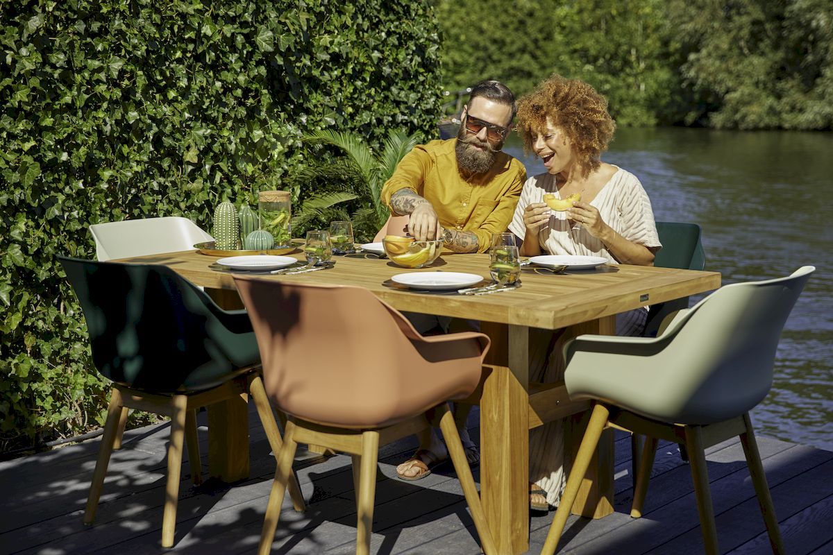 Hartman Sophie Teak tuinstoel - 2 stuks - roze