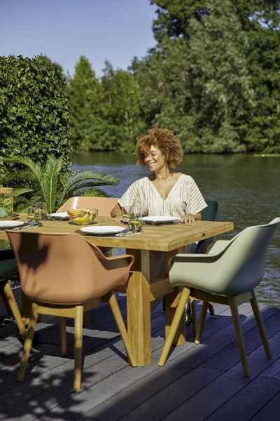 Hartman Sophie Teak tuinstoel - 2 stuks - roze