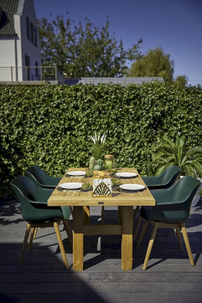 Hartman Sophie Teak tuinstoel - 2 stuks - donkergroen