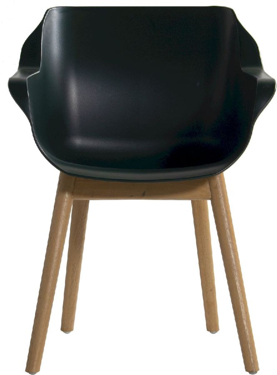 Hartman Sophie Teak tuinstoel - 2 stuks - donkergroen - voorkant