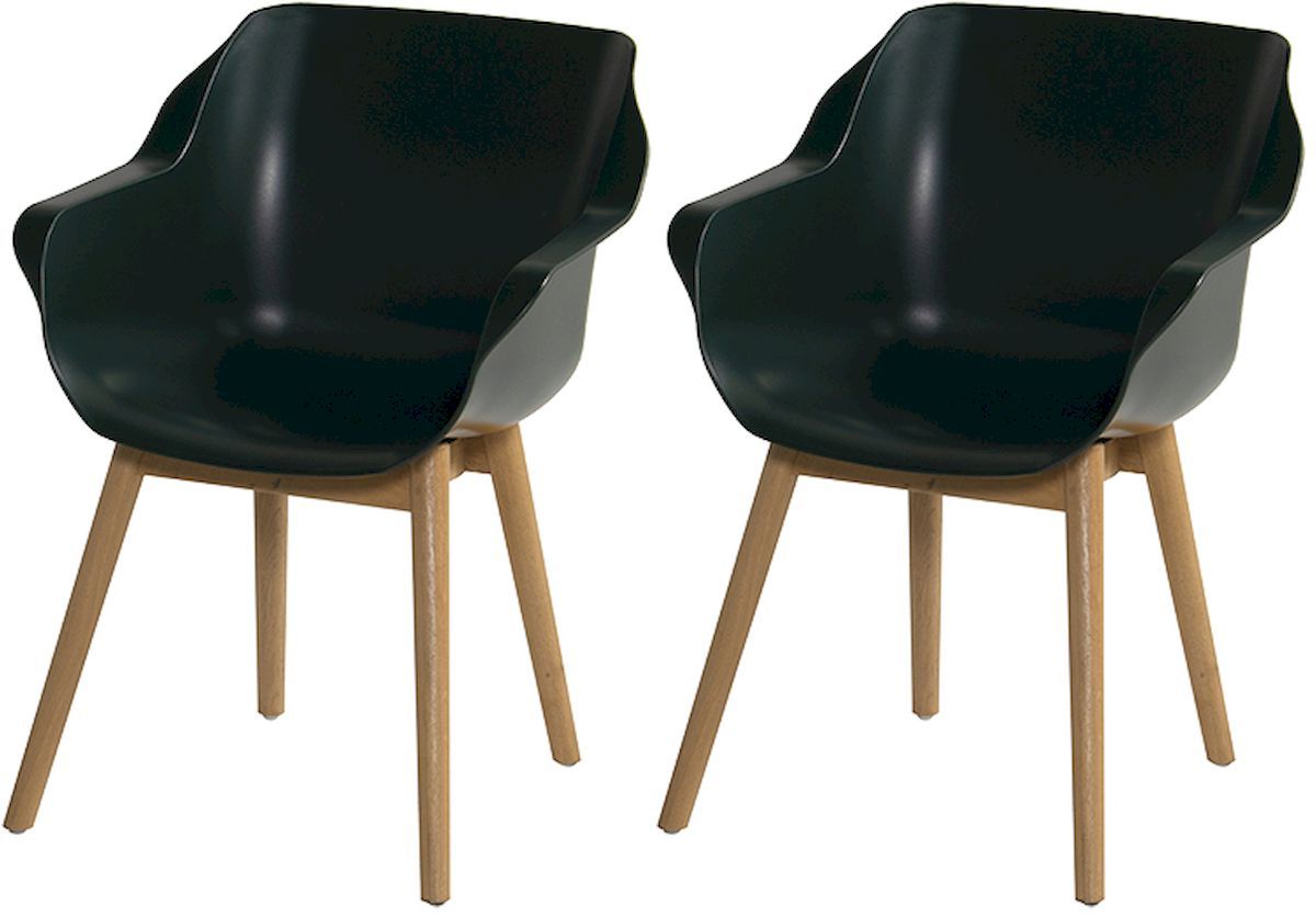 Hartman Sophie Teak tuinstoel - 2 stuks - donkergroen