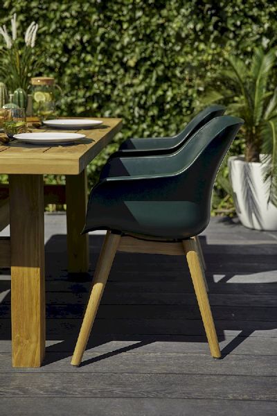 Hartman Sophie Teak tuinstoel - 2 stuks - donkergroen