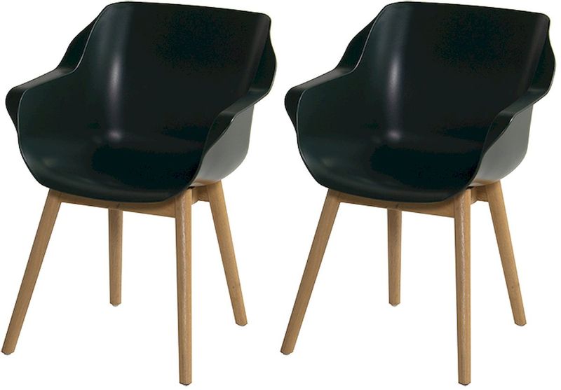 Hartman Sophie Teak tuinstoel - 2 stuks - donkergroen
