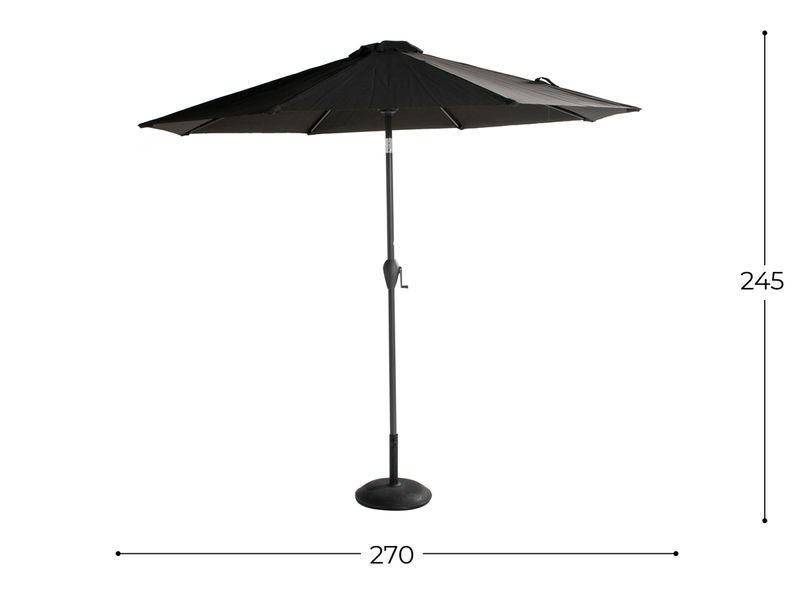 Hartman Sunline parasol 270cm - grijs