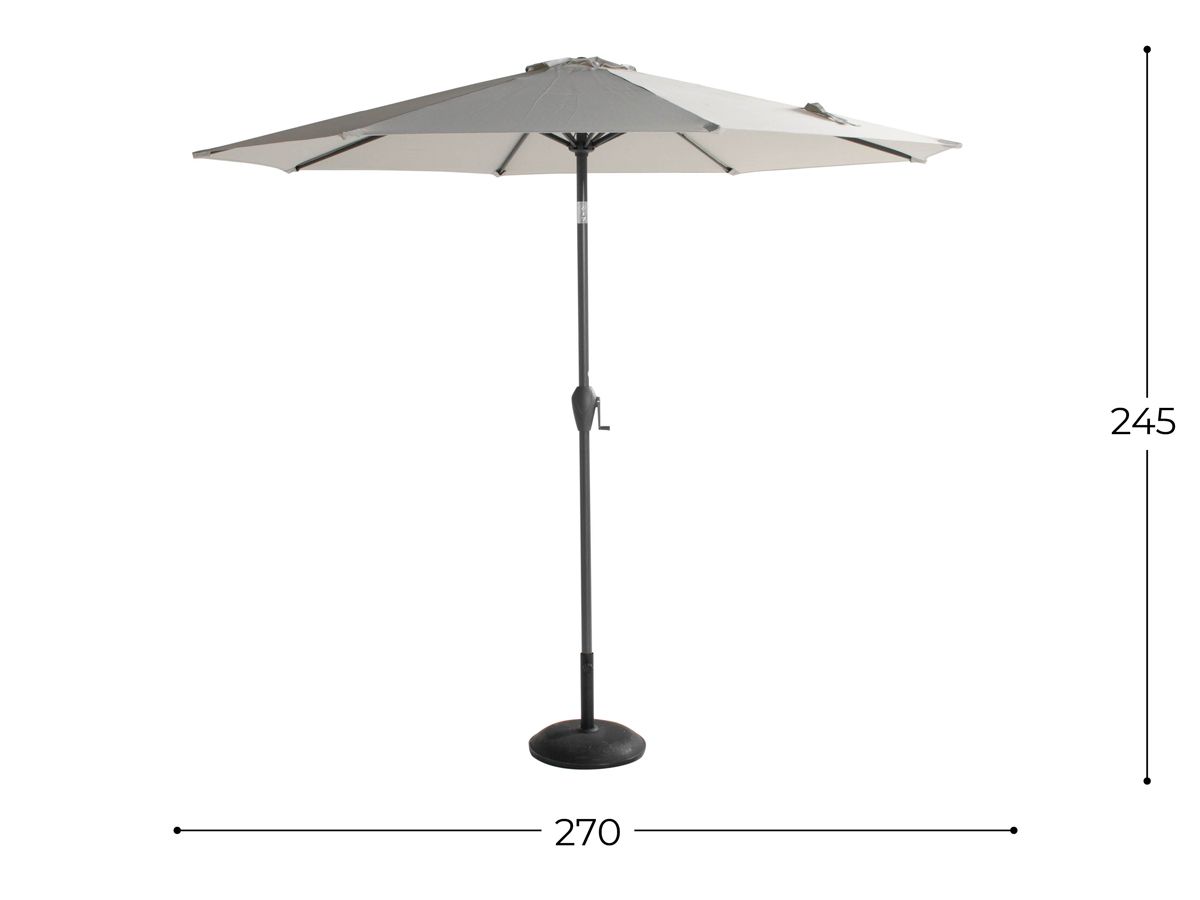 Hartman Sunline parasol 270cm - lichtgrijs