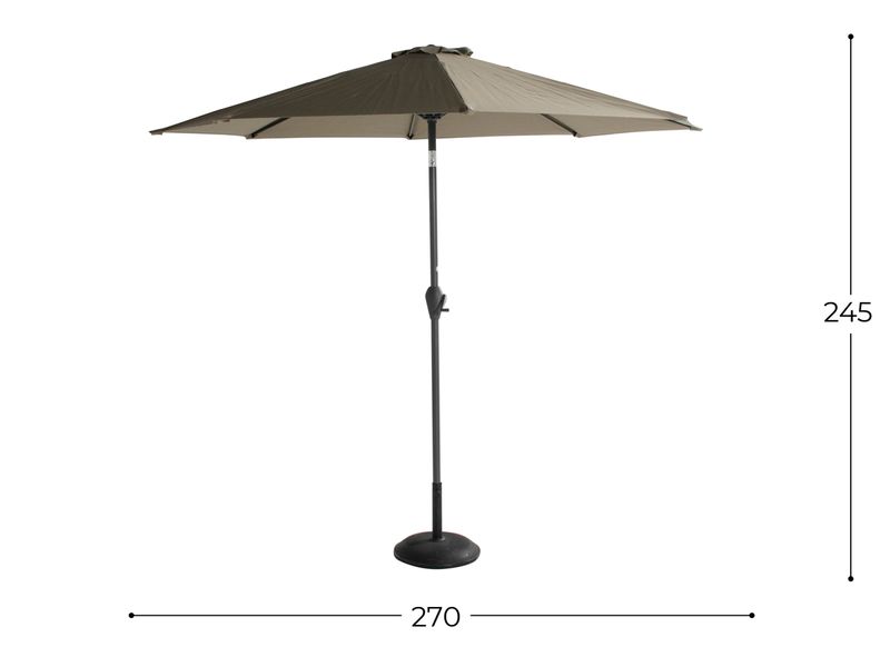 Hartman Sunline parasol 270cm - olijfgroen
