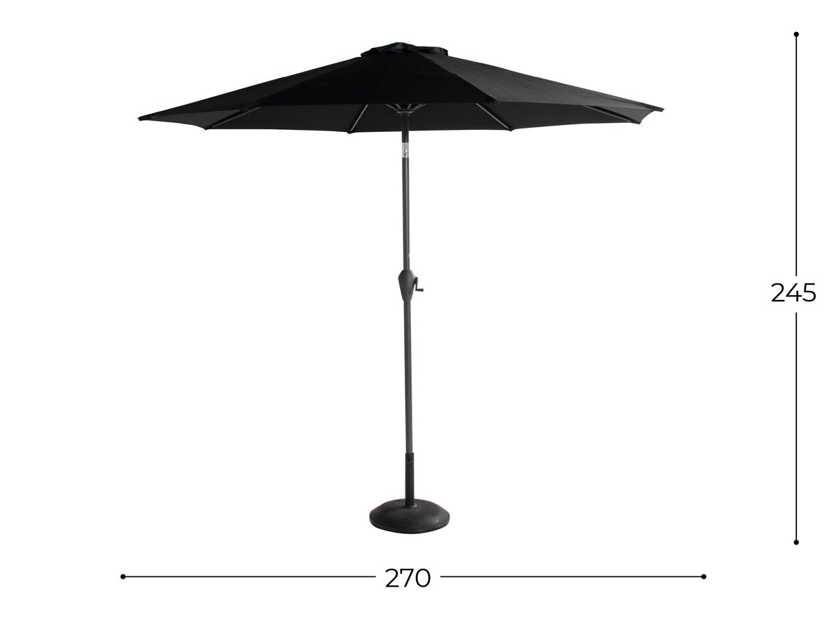 Hartman Sunline parasol 270cm - zwart