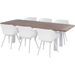 Hartman Sophie Studio tuinstoel - 2 stuks - wit frame - wit - set van 6 aan houten tuintafel