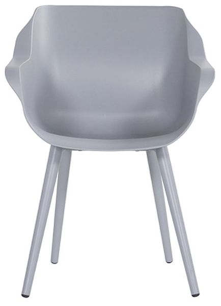 Hartman Sophie Studio tuinstoel - 2 stuks - grijs frame - grijs - voorkant