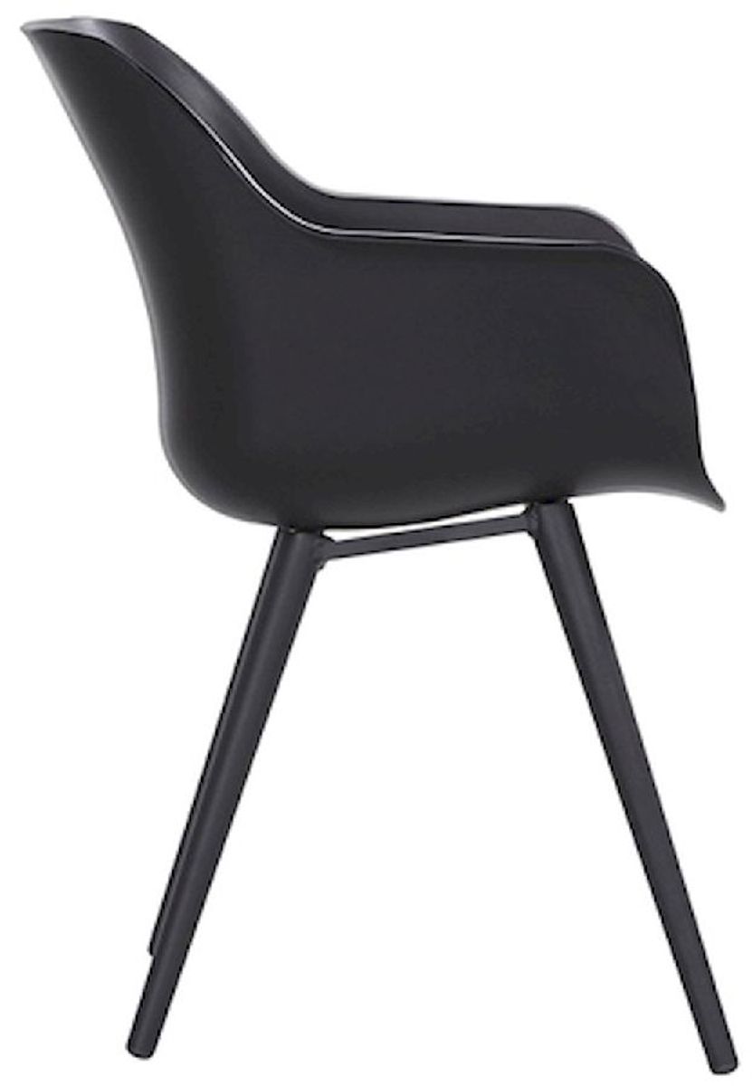 Hartman Sophie Studio tuinstoel - 2 stuks - zwart frame - zwart - zijkant