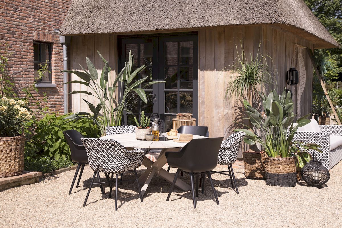 Hartman Sophie Studio tuinstoel - 2 stuks - zwart frame - zwart