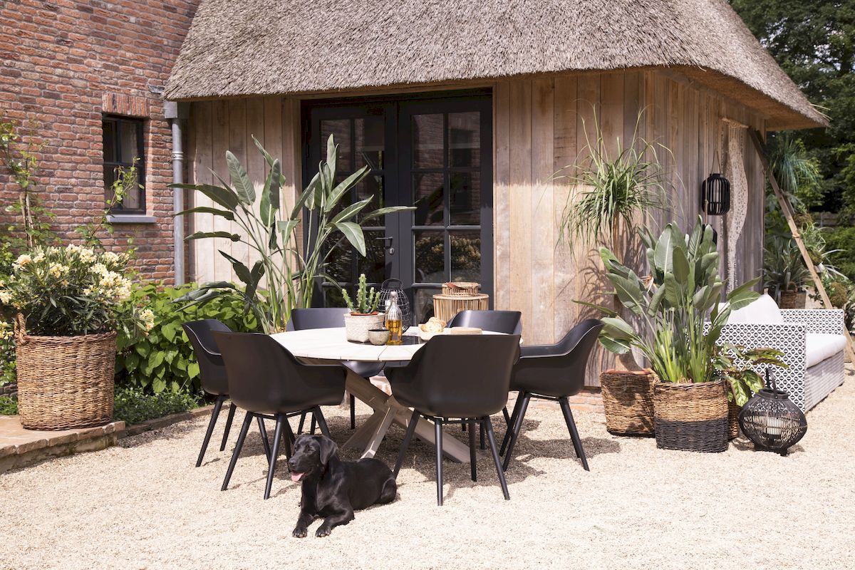 Hartman Sophie Studio tuinstoel - 2 stuks - zwart frame - zwart