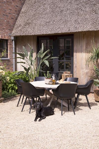 Hartman Sophie Studio tuinstoel - 2 stuks - zwart frame - zwart