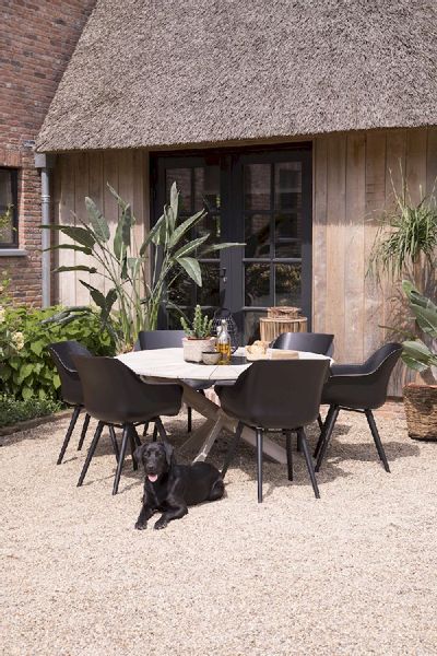 Hartman Sophie Studio tuinstoel - 2 stuks - zwart frame - zwart