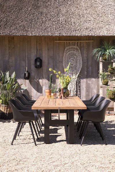 Hartman Sophie Studio tuinstoel - 2 stuks - zwart frame - zwart