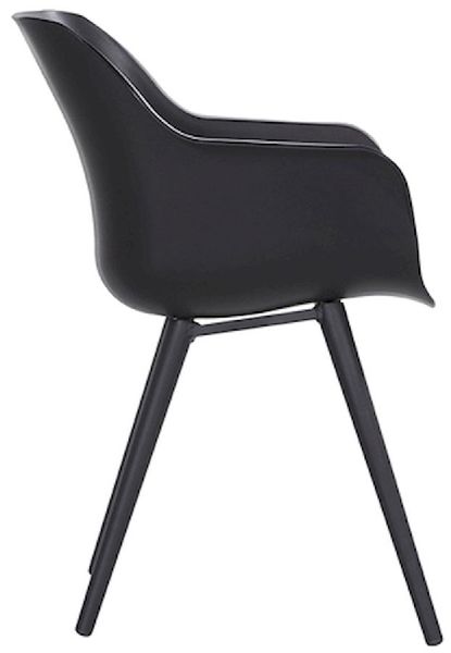 Hartman Sophie Studio tuinstoel - 2 stuks - zwart frame - zwart - zijkant