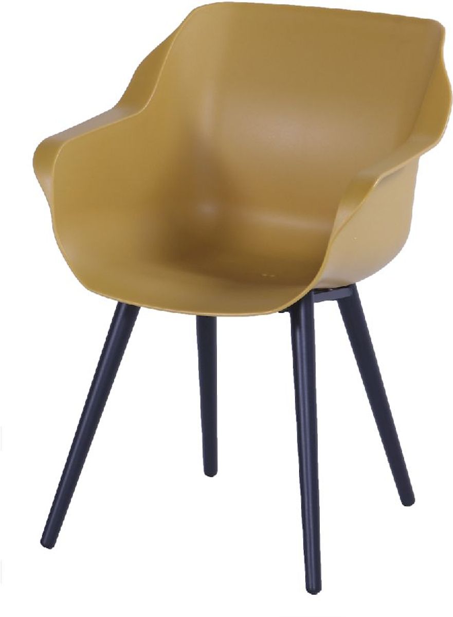 Hartman Sophie Studio tuinstoel - 2 stuks - zwart frame - geel