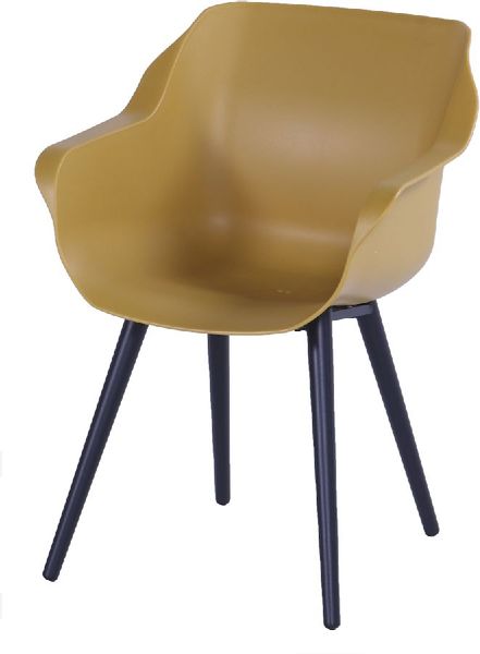 Hartman Sophie Studio tuinstoel - 2 stuks - zwart frame - geel