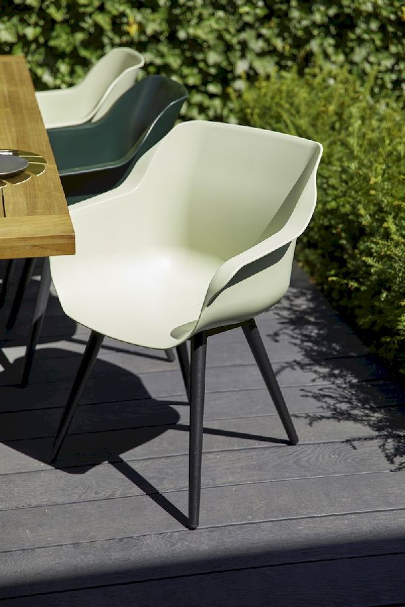 Hartman Sophie Studio tuinstoel - 2 stuks - zwart frame - mintgroen