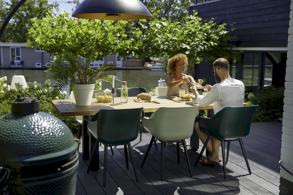 Hartman Sophie Studio tuinstoel - 2 stuks - zwart frame - mintgroen