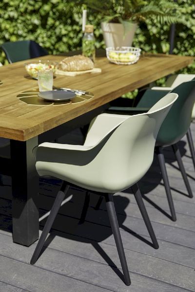 Hartman Sophie Studio tuinstoel - 2 stuks - zwart frame - mintgroen