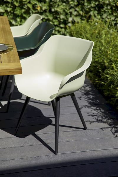 Hartman Sophie Studio tuinstoel - 2 stuks - zwart frame - mintgroen