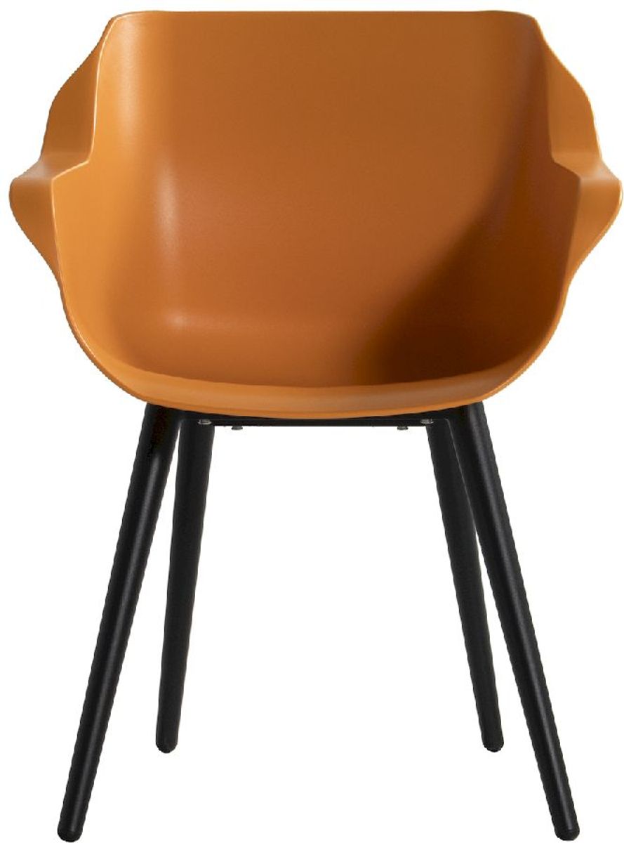 Hartman Sophie Studio tuinstoel - 2 stuks - zwart frame - oranje - voorkant