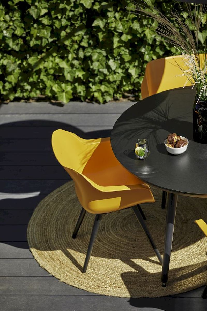 Hartman Sophie Studio tuinstoel - 2 stuks - zwart frame - oranje